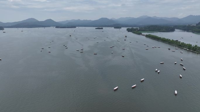 杭州西湖 西湖风景区  西湖游船 小桥