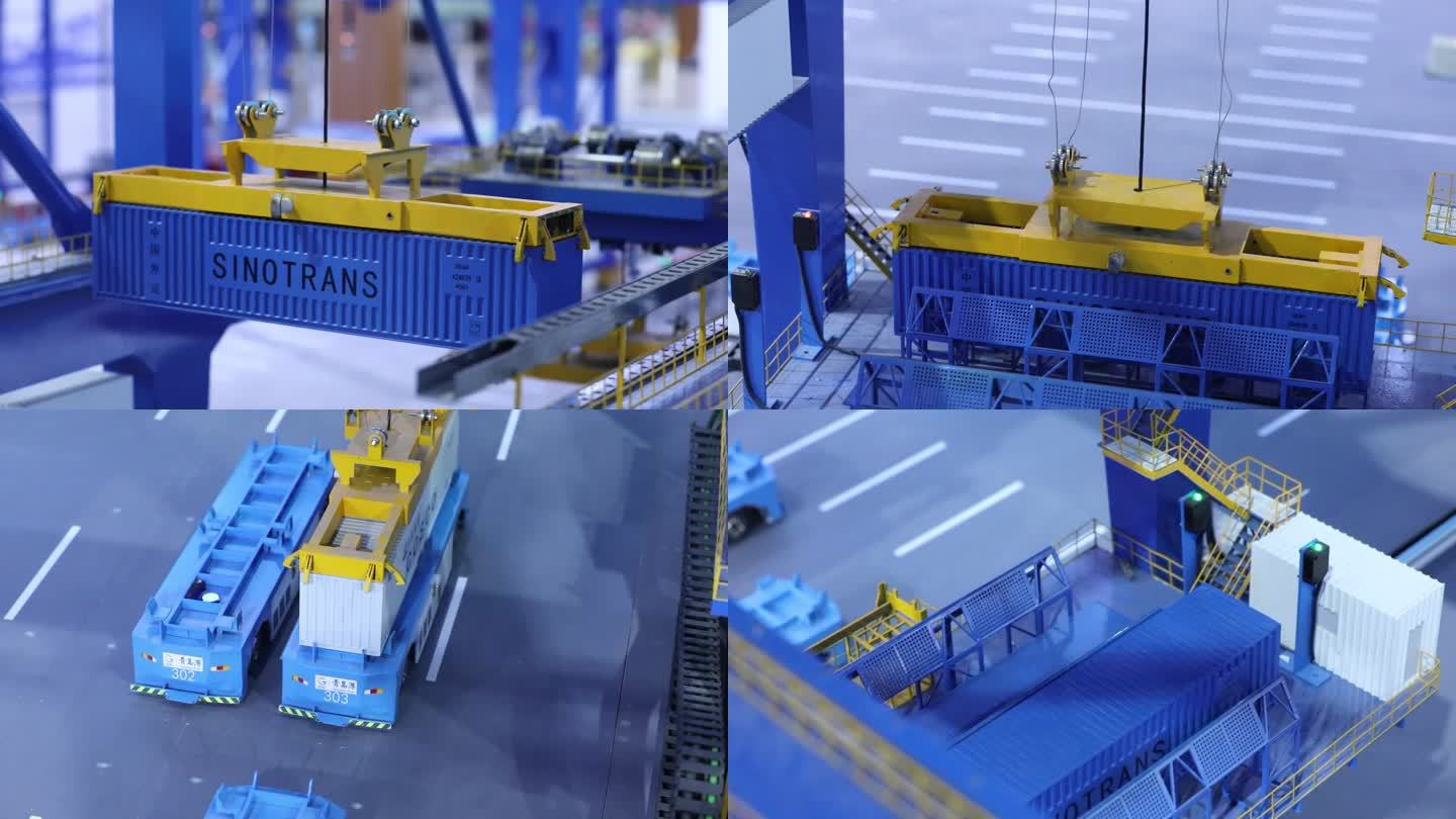 青岛港模型集装箱装卸货物运输