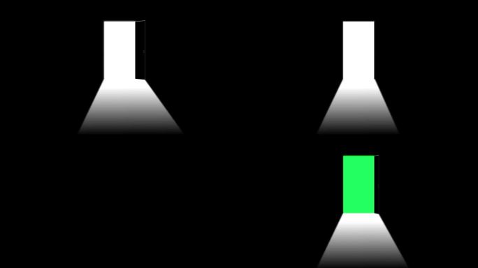 开门关门动画。光线进入了黑暗的房间。