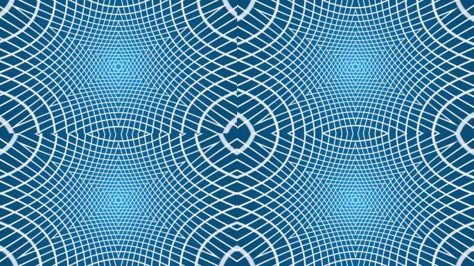 大卫六角星的几何重复图案，犹太人的象征。循环动画。白线相交的催眠运动。