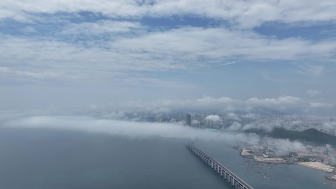 大连城市 航拍  星海湾大桥