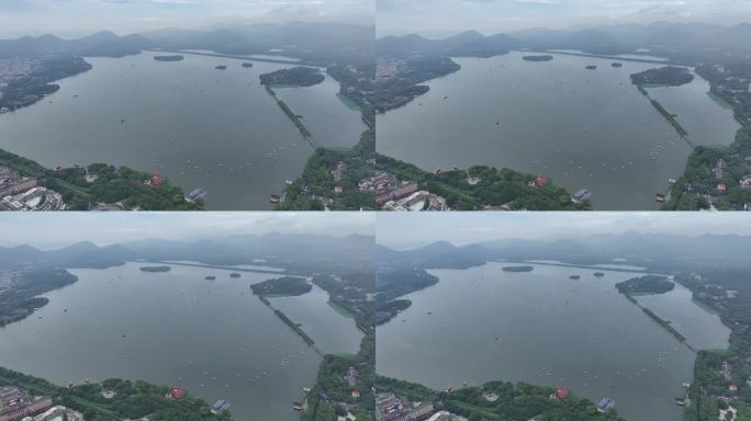 杭州西湖 西湖风景区  西湖游船 小桥