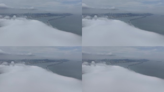大连跨海大桥 星海湾大桥 平流雾 穿云