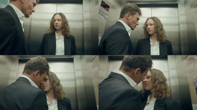 电梯里的浪漫邂逅。