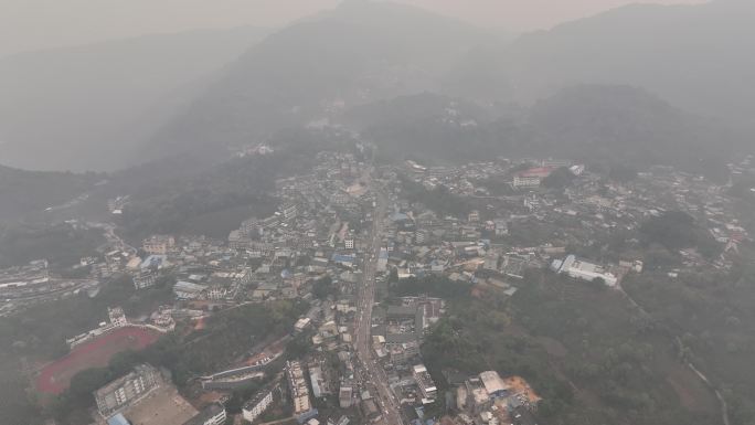 中国贡茶第一镇易武小镇航拍风景