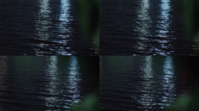 夜晚伤感湖面倒影