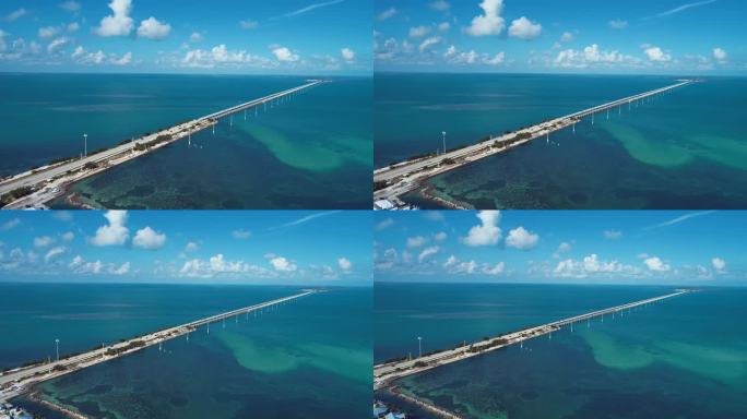 通往美国西佛罗里达群岛的7英里大桥地标。