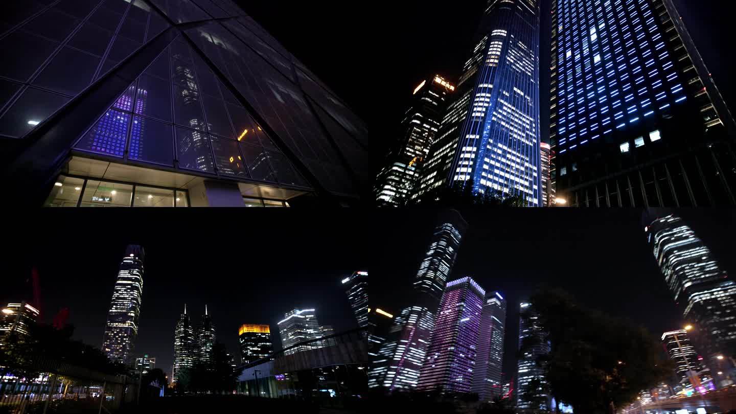 北京朝阳区CBD超高层建筑夜景