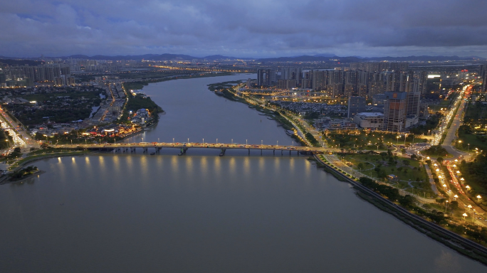 4K航拍｜珠海斗门尖峰大桥夜景