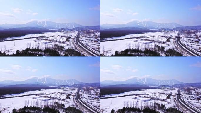 东北黑龙江漠河雪景航拍