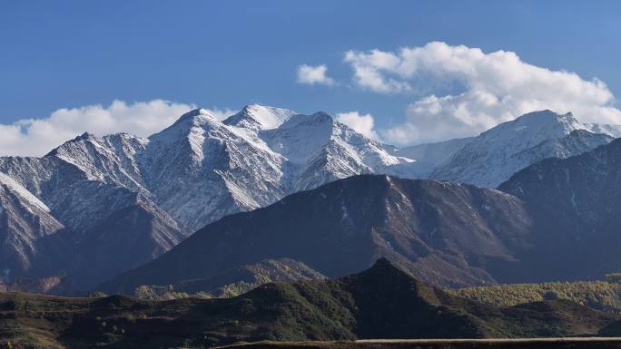 乐都 南山 乐都八景 南山大通道 雪山