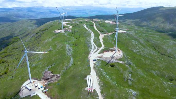 风车发电建设工地