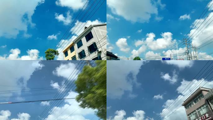 农村的道路电线杆电路