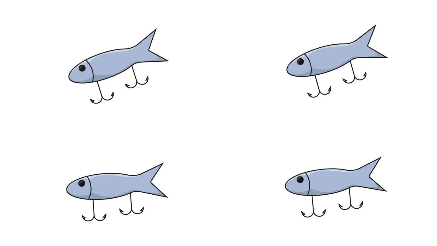 移动鱼饵的动画视频