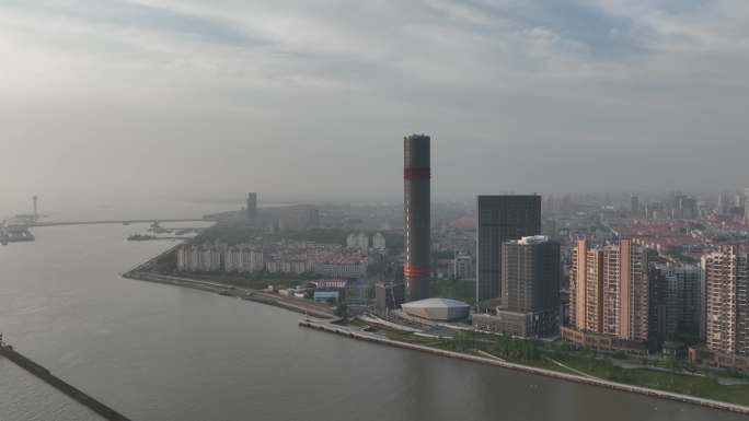 上海长滩观光塔航拍素材