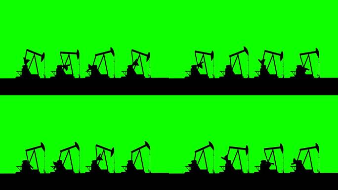 动画与南瓜重工业剪影石油开采剪影