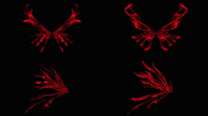 4K翅膀特效 猩红光翼 鲜血 透明通道