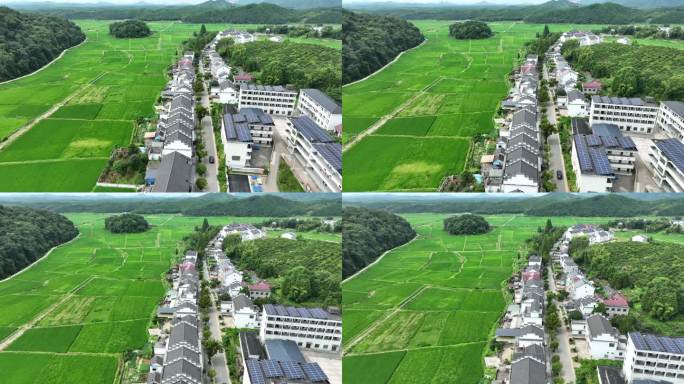 汽车行驶乡村公路航拍车辆行驶农村道路风景