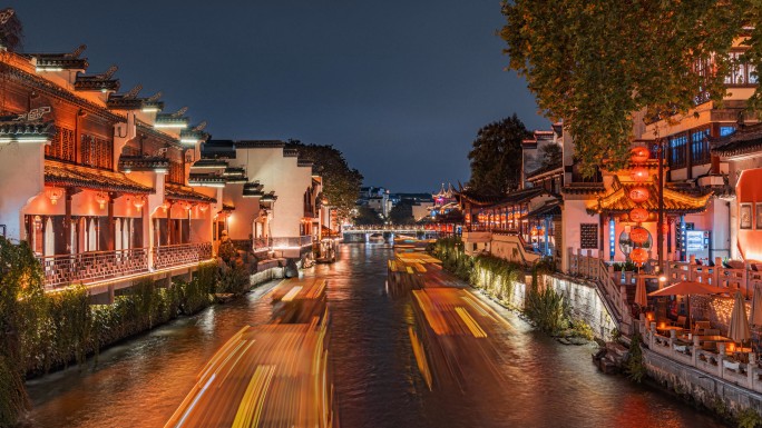 南京夫子庙秦淮河夜景