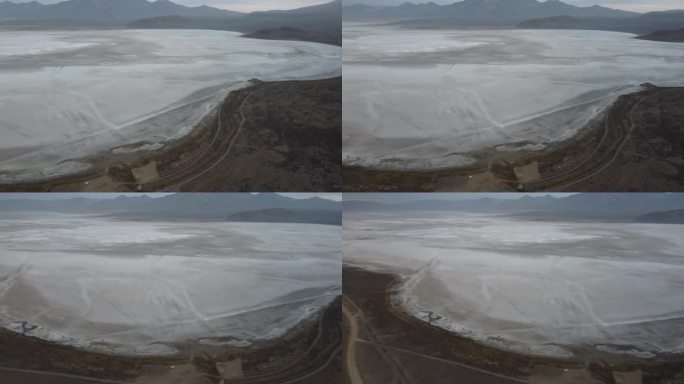 高POV在秘鲁萨利纳斯湖的整个盐滩上淘金