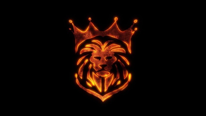 狮子王头部动画标志-循环图形元素