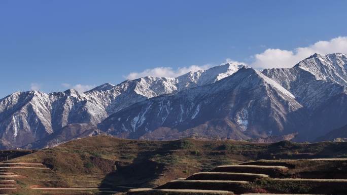 乐都 南山 乐都八景 南山大通道 雪山