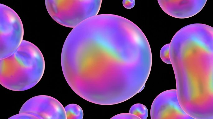 球体液体虹彩背景立体空间结构变换流体流动