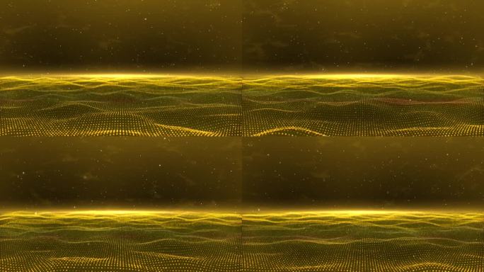 抽象的金色粒子背景，豪华的概念，波浪，闪光，豪华的背景