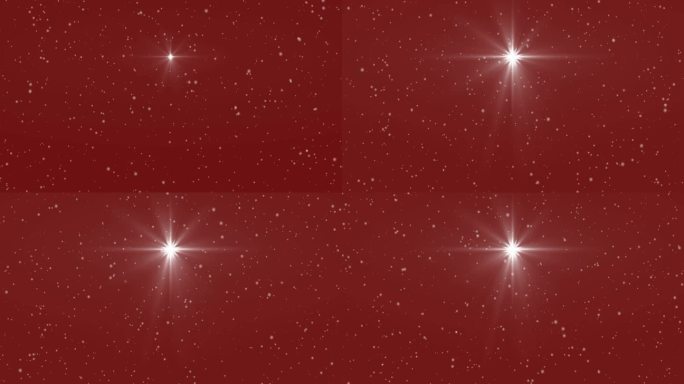 红色背景上的耶稣之星。圣诞之星，耶稣基督的诞生。美丽的星空背景，明亮的星星和雪花