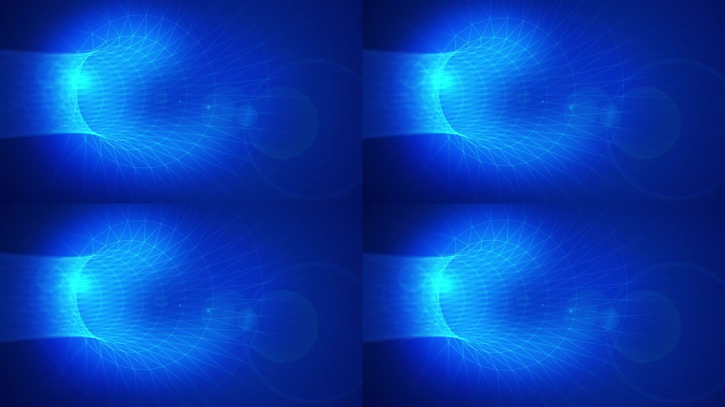 蓝色抽象三维隧道从一个网格
