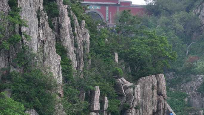 4K 航拍 泰山山景 云海山脉 南天门