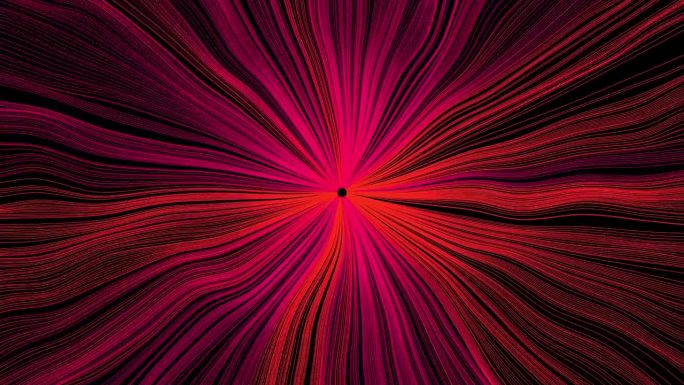 五颜六色的霓虹曲线运动。无缝循环抽象背景。发光的触角。3d科幻动画4K。粉色和橙色