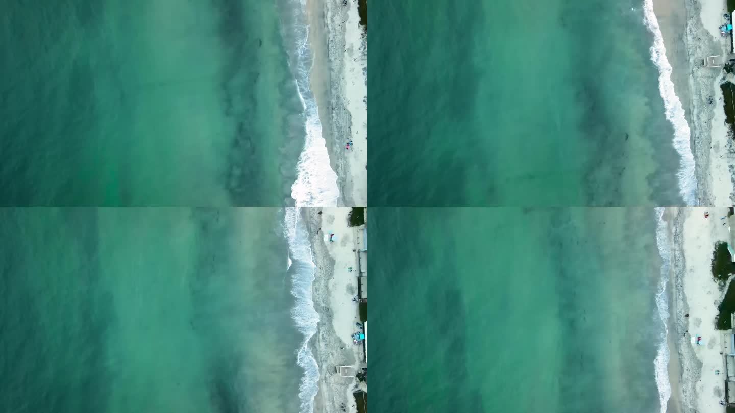 卡尔斯巴德海滩的无人机视图