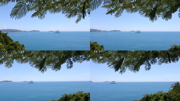实拍蔚蓝的大海三亚旅游海边美景