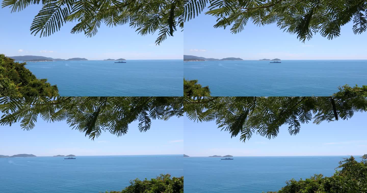 实拍蔚蓝的大海三亚旅游海边美景