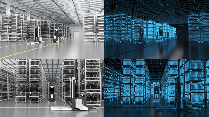 仓库车间AGV仓储物流三维动画
