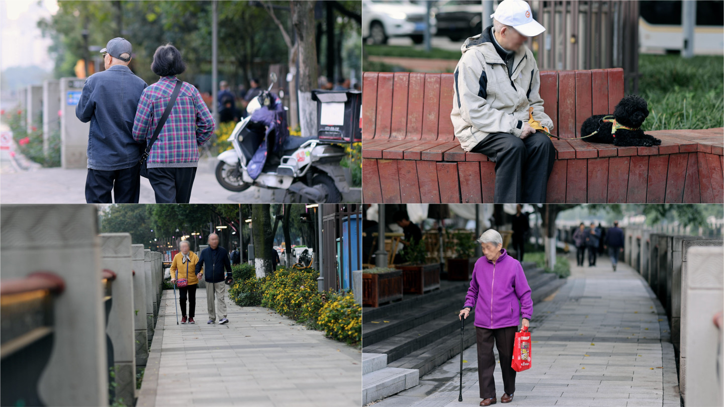 老龄化 孤独老人 老年人背影 养老问题