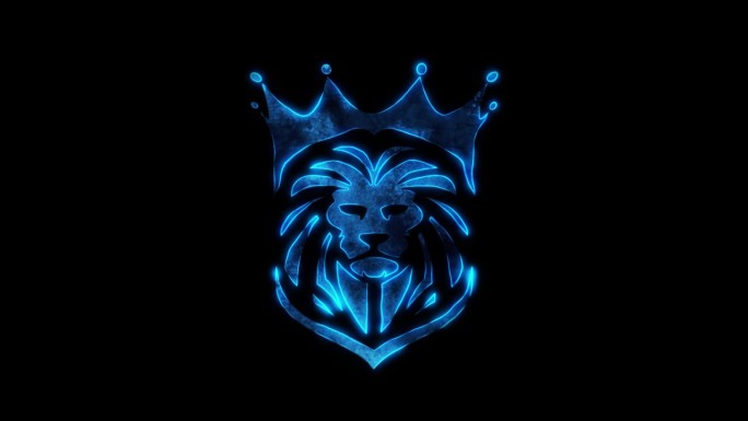 蓝狮子王头部动画标志-循环图形元素