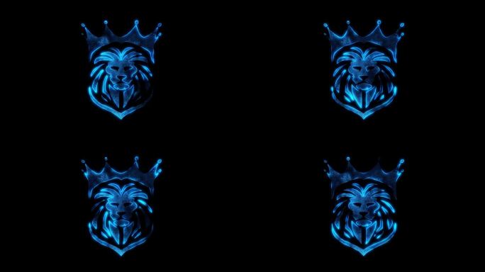 蓝狮子王头部动画标志-循环图形元素