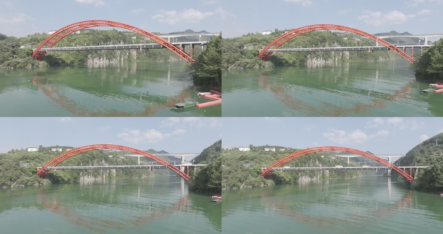 4K-Log-航拍湖南湘西芙蓉镇大桥
