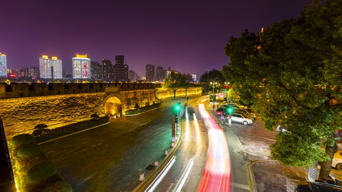 襄阳夜景 北街延时