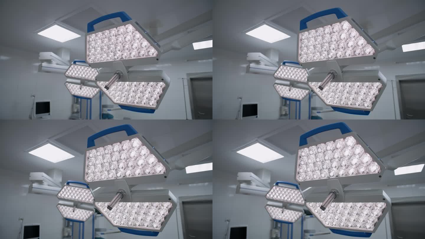 安装在手术室天花板上的LED手术灯