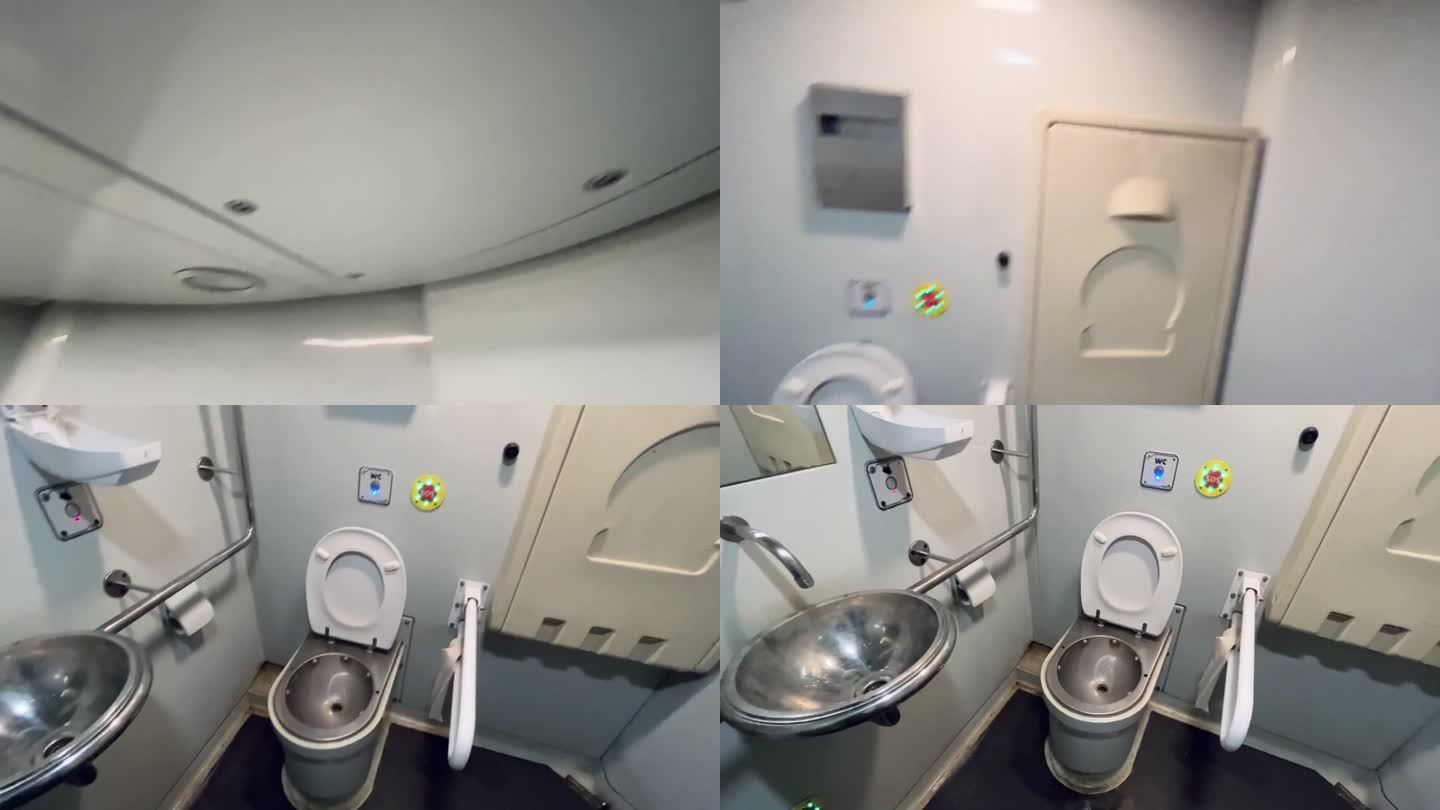 火车厕所被毁视频素材高铁