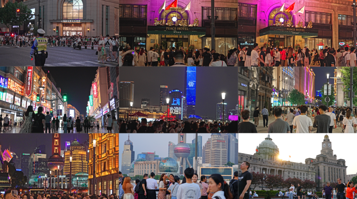 【4K60帧】上海南京东路步行街人流地拍