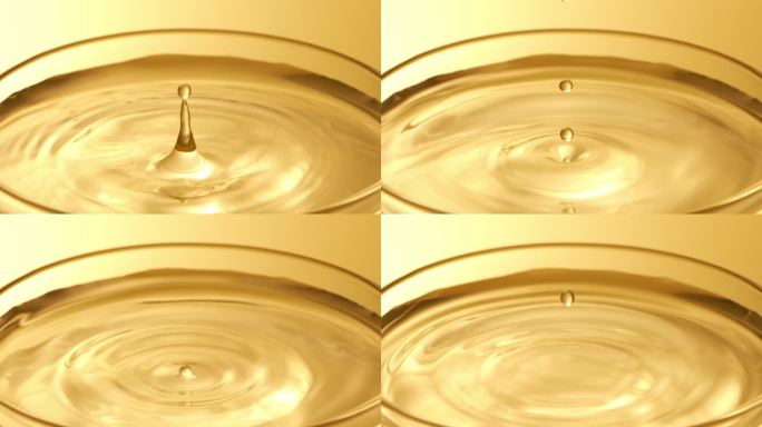 水滴进培养皿中 金色背景 4k超级慢镜头