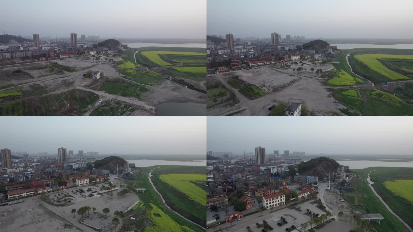 湖北荆州石首东岳山远景4K航拍