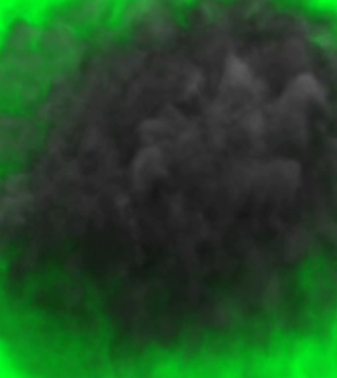 黑烟雾尘在绿色屏幕垂直视频