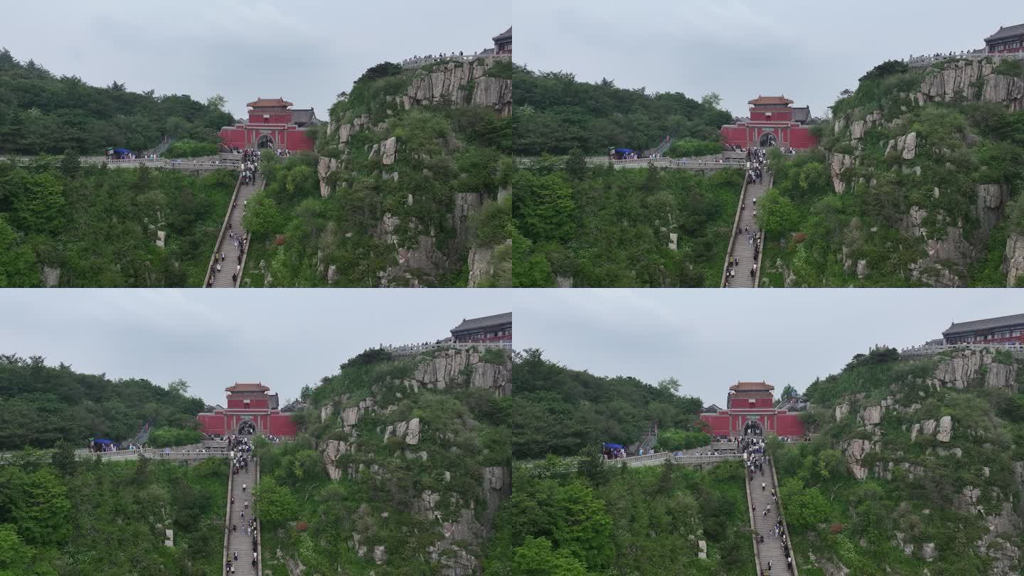 4K 航拍 泰山山景 云海山脉 南天门