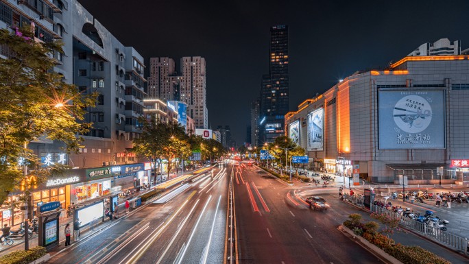 南京新街口正洪街夜景延时