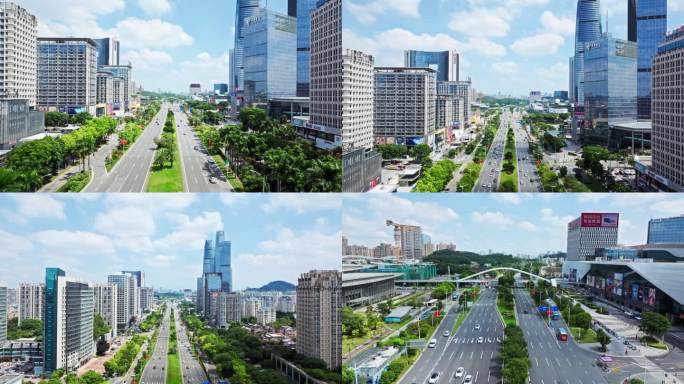 【4K】东莞市中心 地标 城市道路航拍